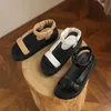 Meotina Sapatos Mulheres Genuínas Sandálias De Couro Apartamento Aparto Sandálias Sandálias Quadrado Toe Senhoras Sheepskin Calçado Verão Preto Moda 210608