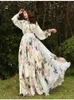 Sukienki swobodne Tingfly dobra jakość egzotyczna tropikalna kwiatowa druk Maxi boho sukienka vintage luźna talia