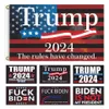 DHL 19 Style 2024 Trump Biden vlag 90*150cm Amerikaanse presidentsverkiezingen Polyester Pongee Materiaal Trump 2024 Vlaggen Banners