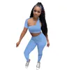 Groothandel items Sexy Vest Sportkleding Twee Stuk Set Trainingspakken Outfits Mouwloze Y2K Crop Top Broek Sweatsuit Pullover Legging Suits Klw7367