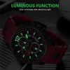 MINI FOCUS Fashion Men's Watches Top Brand Luxury Quartz Waterproof Sports Clock Wristwatch Relogio Masculino Red Silicone Strap 211222