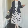Japan stijl zoete hoge taille ruches vrouwelijke rokken vintage polka dot plaid a-lijn jupe eenvoudige elegante all-match vrouwen bodems 210525