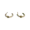 jóias 18K Gold Bated Gold Designer Ear Brincos Designers de marca de marca de geometria Moda Mulher Crystal Pearl Earring Party Jewerlry U3GJ