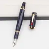 Sınırlı Sürüm 14K Uzatma-Retrakt Nib Çeşme Kalemi Top Lüks Bohemiler Klasik Siyah Reçine Gem ile Mürekkep Kalemleri Yazma Seri Numarası