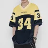 Męskie koszulki Harajuku V-Neck Wentylatory Baseball Numery Patchwork Bawełniane Koszulki Streetwear Krótki Rękaw Tees Lato Luźne Topy 210601