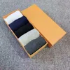 Classic Letter Socks For Men Women Stocking Fashion Ankle Sock Casual Knitted Cotton Candy Color Letters Printed 5 Pairs/Lot Come With Box