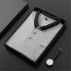 Men's Polos 2022 Business Shirts Fashion Letter Embroidery Summer Tops Short Sleeve Shirt Black Tee Slim-fit Blouse Mens Clothing