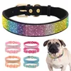 Bling Rhinestone Dog Collar Soft Suede Leather Cat Puppy Collar Naszyjnik na małe średnie psy Koty Chihuahua Yorkshire Pink1