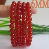 Natural Red Color Beads Strands Elastic Charm Bracelets For Women Men Valentine's Day Party Club Jewelry Lucky Accessories