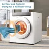 US Stock Elektrisk bärbar torktumlare, frontlast Tvättmaskin med pekskärmspanel och rostfritt stålkar för lägenheter, 168i