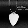 10pcs lot Blank Guitar Pick Shape Necklaces Stainless Steel Mirror Polish Men Women Pendant for DIY Engraved Necklace Keychains259g