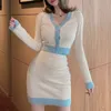 Fall Witner Vintage Korean Chic Knit 2 Piece Set Women Crop Top Sweater Cardigan +Mini Skirt Suits Female Two Outfits 210514
