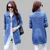 Jaquetas femininas 2022 Outono Denim Denim Mulheres Hole Manga Longa Casaco Casual Jeans Basic Casaco Outerwear Plus Tamanho 5XL R450