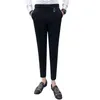 Pantalon social pour homme Pantalon de style britannique blanc Robe de bureau verte Slim Fit Tight Red Club Pink 210715