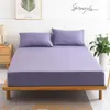 Ensembles de draps 1 pièces 100% pur coton couleur unie drap de lit ensemble de matelas avec quatre coins et bande élastique