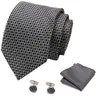 Luxury Mens Ties Floral Black Gold Paisley NeckTie Pocket Square Cufflinks Set Wedding Party Tie