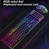 RGB Backlit USB Wired Gaming Set Keyboard Kit Rato Gamer Ergonômico Mecânica Sensação PC Portátil