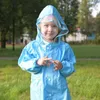 Qian 2-9 år gammal modig vattentät Jumpsuit Raincoat Hooded Cartoon Kids Coat Tour Barn Gear Suit 210925