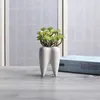 Teeth shape ceramic pot succulent planter mini white cute garden flower decoration indoor office desk decor RRE10265