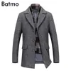Batmo arrival winter high quality wool casual gray trench coat men,men's winter warm coat,winter jackets men 823 211011