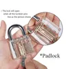 3-Pack Practice Lock Pick Set Transparent Crystal Keyed Padlock Training Locks for Locksmith Include 3 Common Types