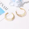 Esagera gli orecchini pendenti in cristallo multistrato per le donne a forma di C cerchio dichiarazione orecchino a cerchio femminile gioielli da festa coreani di moda