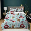 Sängkläder sätter dubbelsäng Hem Textil 2/3 pc Santa Claus Duvet Cover Set Pillowcase Far Christmas / Bed Conterter 100% Polyester