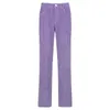 Женские брюки каприз коричневый / фиолетовый ретро кормурут прямой женщины высокая талия для женщин длинные брюки
