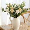 2head rétro rose bulgare fleurs artificielles de mariage fausse fleur maison salle de bureau table décoration multicolore rose blanc