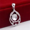 HOPEARL Jewelry Pearl Settings DIY Semi-finished Mountings 925 Sterling Silver Pendant Clear CZ 3 Pieces