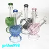 hookahs 9inch Heart shape Glass Water Pipe Bong pipes Ice bongs 14.4 mm joint dab oil rig Bubbler