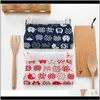 Textiles Home Gardencartoon Cat Design Tablier Avec Poches Coton Lin Sans Manches Anti-Oil Chef Tabliers De Cuisine Outil De Cuisine Qj051 Drop Deli