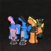 Silicone Oil Burner Pipe Colorful Spoon Pipes Bubbler Pyrex Tobacco wax containers5209992