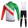 Włochy Zespół Kolarstwo z długim rękawem Jersey (BIB) Spodenki Maillot Garnitur Pro Odzież Górski Oddychający Racing Sport Rower Miękki Przyjazny skórę może być mieszany 50613