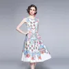 Fashion Girl Dress Sleeveless Printed High-end Summer Dresses Temperamente Elegant Lady Vest Dresses Party Dress