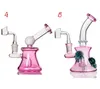 cor-de-rosa cor única forma vidro bong super recycler tipo tubulação de água dab fumar