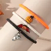 3pcs/Set Charm Bracelets Jewelry Alloy Enamel Pumpkin Bat Ghost Pendants Bracelet For Women Bangle Halloween Party Gift