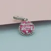 925 Sterling Silver Rosa Födelsedagstårta Dangle Pendant Charm Pärla för European Pandora Smycken Charm Armband