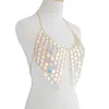 Reggiseno a catena in plastica con paillettes esagerate da donna sexy per gioielli fatti a mano con ciondolo a mano da donna