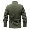 Men's Hoodies & Sweatshirts Casual Turn-down Collar Zip-up Coats Men Fashion Fleece Solid Cardigan Sweatshirt For Mens 2021 Autumn Winter Lo