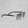 Fabbrica diretta in legno naturale da uomo nero bianco corno di bufalo occhiali da sole vintage senza montatura quadrati Oculos Gafas accessori KBMZ235Z