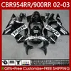 Kit carrozzeria per HONDA CBR900 CBR954 RR CBR 954 900 RR CC 2002-2003 Repsol corpo nero 61No.24 CBR954RR CBR 900RR 954RR 900CC 02 03 CBR900RR CBR954-RR 2002 2003 carenature