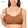 Apoio respirável das mulheres gratlin Plus Size Algodão Maternidade Bra 210918