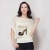 Female Printed T Shirt Casual Computer Knitted Women Shirts For Womens Spring Style 210427
