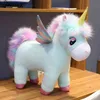 Fantastische Glow Rainbow Wings Einhorn Plüschtier Riesiges Einhorn Spielzeug Stofftier Puppe Flauschige Haare Fliegenpferd Spielzeug für Kinder Kind Y211119