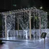 Solar Slingers LED String Gordijn Licht Decoratiejaar Kerst Bruiloft Indoor Outdoor Garden Street Woonkamer 211015