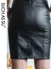 Såsom su mode vinter pus läder kjol kvinnor svart hög midja yrke arbete penna kjol s-5xl storlek höst kjol 211120
