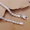 Doteffil 925 Sterling Silver Bracelets 4mm Snake Chain Screw Fits European Charms 20cm Diy Fashion Jewelry Women Gift