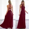 Sexig lång klänning brudtärna formell multi way wrap convertible infinity maxi dresses navy blue hollow out party bandage
