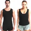 Mäns Sweat Vest Minska buken Belly Control Weightloss Shirt Tank Top Slim Body Shaper Neopren bastu effekt kostym män